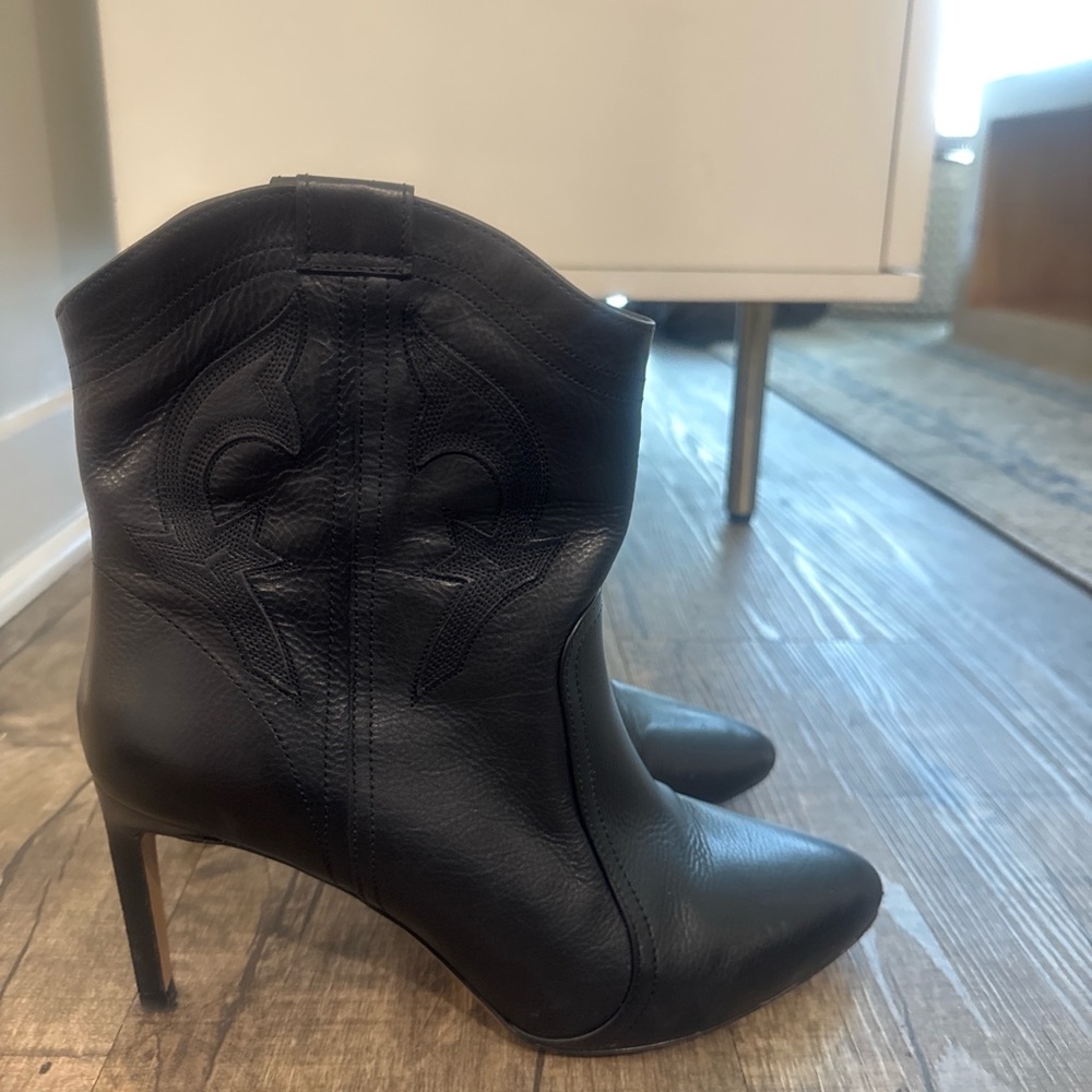 ba&sh Black Heeled Leather Boots